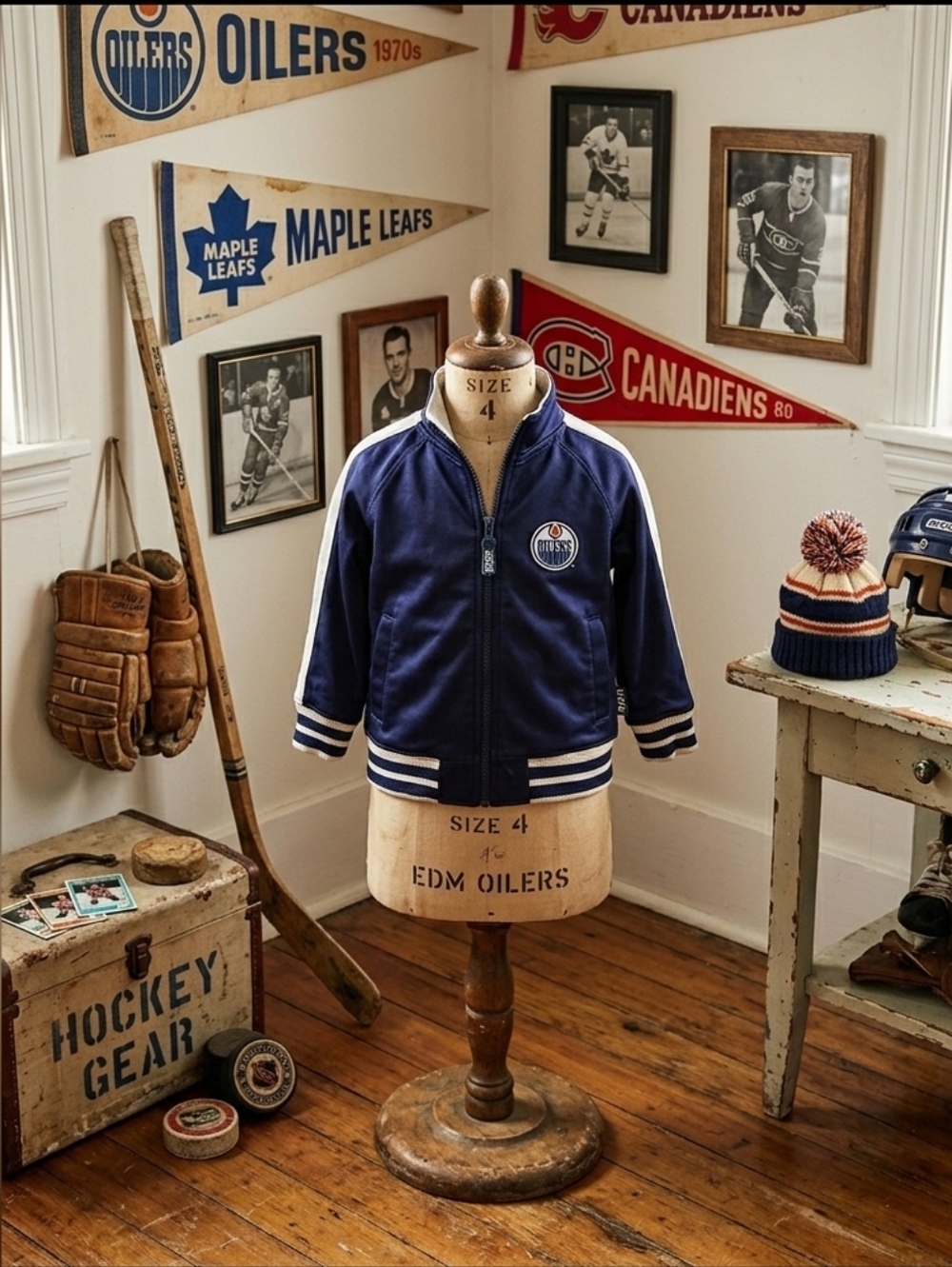 Vintage Kids Edmonton Oilers Jacket – Size 4